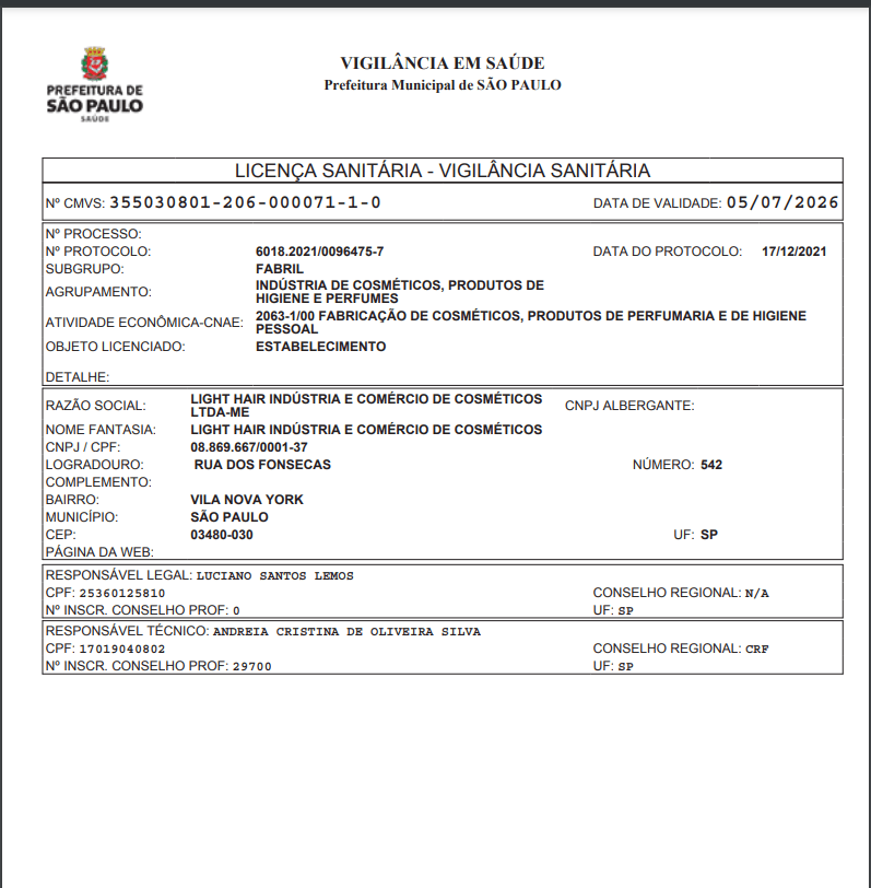 Licença de Funcionamento Vigilância Sanitária