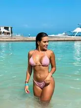 1145 - 比基尼套装与凸起 - 绳子细节与链条 - 绿色光泽 