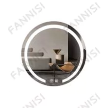 Bathroom Round design intelligent touch screen led mirror