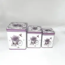 免费样品 OEM 打印容器罐耐用金属轻便高方形锡盒套装