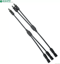 光伏线束 光伏Y端子连接器 2转1光伏线束 2汇1光伏连接器 太阳能Y型并联接头