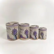 免费样品 OEM 印刷容器罐耐用金属轻高圆锡盒套装