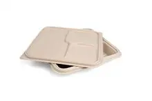 850毫升可生物降解玉米秸秆纤维午餐盒，带防漏盖 | 200个/盒