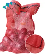 蔬菜网眼带抽绳编织袋   土豆运输网带 