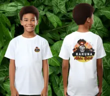 男女通用儿童白色有机 T 恤 - Hawaii Volcano Design