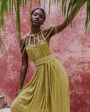 女沙滩连衣长裙绑绳露肩性感挂脖宽松度假沙滩罩衫