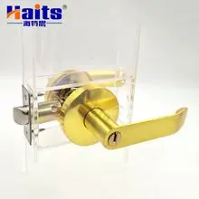 Golden Round Base Lever Handle Lock