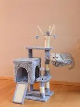Plush Cat Tree with Condo, Hammock and Scratching 