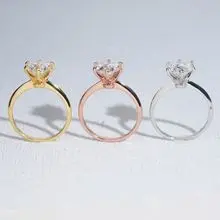  S925银镶圆形莫桑石戒指 