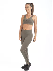 高腰运动打底裤，带有侧面的“be free”印花