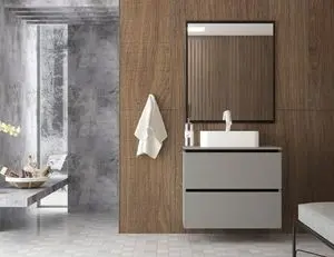 Urban 80cm浴室柜套件，带镜子和水槽