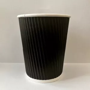 黑色瓦楞双层纸杯