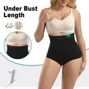 1370 女士无透高腰三角内衣三件套