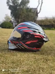 JRTE815 摩托车头盔男女双镜片四季防雾机车揭面盔安全赛车