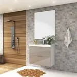 Pietra 80白色/吉安杜亚光面浴室柜组合带镜子和水槽